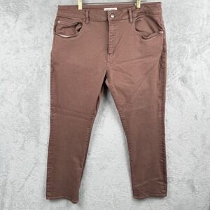 Warp + Weft Amsterdam Slim Pants Mens 38X30 Brown Casual Basic Modern‎ Career